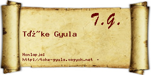 Tőke Gyula névjegykártya